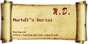 Marhás Dorisz névjegykártya
